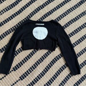 Junior Gaultier Black and White Shrug with Long Sleeves